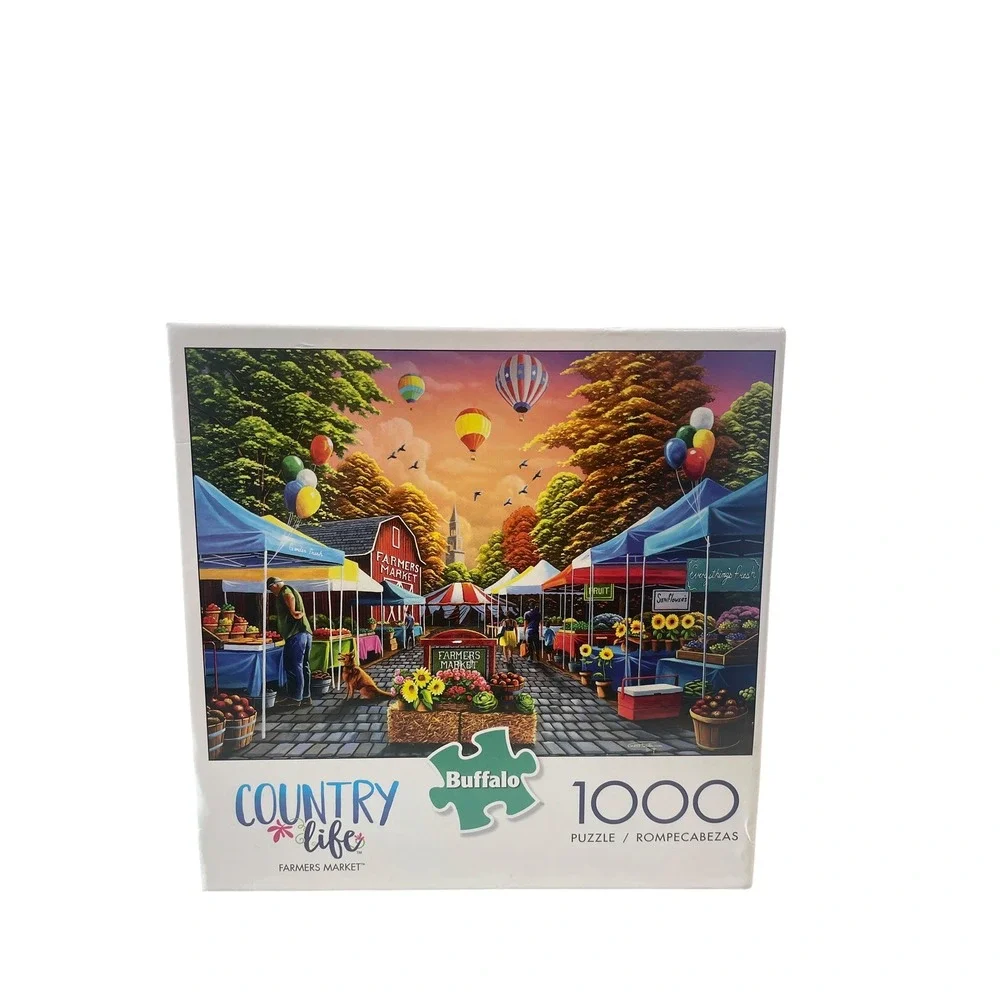Buffalo Games Jigsaw Puzzle 1000 Piece Multicolor‎ Country Life Farmers Market